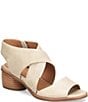 Color:Tapioca - Image 1 - Camille Leather Zip Architectural Heel Sandals