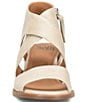 Color:Tapioca - Image 5 - Camille Leather Zip Architectural Heel Sandals