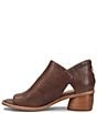Color:Brown - Image 4 - Carleigh Leather Rounded Stack Heel Peep Toe Shoes