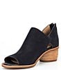 Color:Navy - Image 4 - Carleigh Suede Rounded Stack Heel Peep Toe Shoes