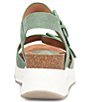 Color:Green - Image 3 - Castello Leather Banded Sporty Platform Wedge Buckle Detail Dad Sandals
