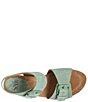 Color:Green - Image 6 - Castello Leather Banded Sporty Platform Wedge Buckle Detail Dad Sandals