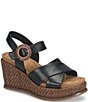 Sofft Dorathy Leather Banded Platform Wedge Sandals - Image 1