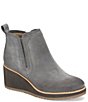 Color:Grey - Image 1 - Emeree Waterproof Suede Leather Wedge Chelsea Booties
