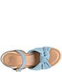 Color:Teal Suede - Image 6 - Farah Knot Suede Platform Sandals