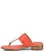Color:Coral - Image 4 - Fernanda Leather Ornament Thong Sandals