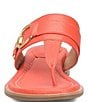 Color:Coral - Image 5 - Fernanda Leather Ornament Thong Sandals