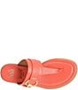 Color:Coral - Image 6 - Fernanda Leather Ornament Thong Sandals