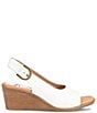 Color:White - Image 2 - Gabriella Slingback Leather Wedge Sandals