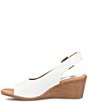 Color:White - Image 4 - Gabriella Slingback Leather Wedge Sandals