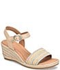 Sofft Inez II Woven Raffia Rhinestone Platform Espadrille Wedge Sandals - Image 1