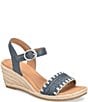 Sofft Inez Leather Woven Detail Wedge Sandals - Image 1