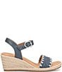 Sofft Inez Leather Woven Detail Wedge Sandals - Image 3