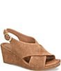 Sofft Isabeth Suede Cross Banded Slingback Wedge Sandals - Image 1