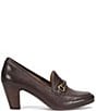 Color:Chocolate - Image 2 - Leona Classic Loafer Leather Pumps
