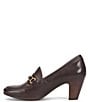 Color:Chocolate - Image 4 - Leona Classic Loafer Leather Pumps