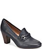 Color:Navy - Image 1 - Leona Classic Loafer Leather Pumps