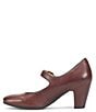 Color:Bourbon Red - Image 4 - Leslie Mary Jane Rounded Toe Leather Pumps