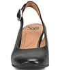 Color:Black - Image 5 - Lily Rounded Toe Leather Slingback Pumps
