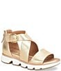 Color:Gold - Image 1 - Mackenna Leather Ankle Strap Sandals