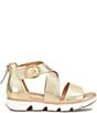 Color:Gold - Image 2 - Mackenna Leather Ankle Strap Sandals
