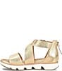 Color:Gold - Image 4 - Mackenna Leather Ankle Strap Sandals