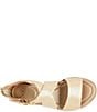 Color:Gold - Image 6 - Mackenna Leather Ankle Strap Sandals