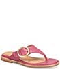 Color:Raspberry - Image 1 - Nancia Leather Adjustable Thong Sandals