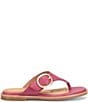 Color:Raspberry - Image 2 - Nancia Leather Adjustable Thong Sandals