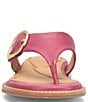 Color:Raspberry - Image 5 - Nancia Leather Adjustable Thong Sandals