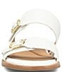 Color:White - Image 5 - Noella Double Strap Buckle Leather Slides