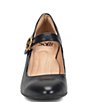 Color:Black - Image 5 - Petra Mary Jane Almond Toe Leather Pumps