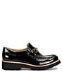 Color:Black - Image 2 - Prewitt Patent Leather Bit Detail Lug Sole Loafers