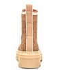 Color:Tan - Image 3 - Provea Recycled Knit Stretch Lug Sole Platform Booties