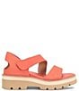 Color:Coral - Image 2 - Pru Asymmetrical Leather Platform Sandals