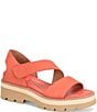 Color:Coral - Image 1 - Pru Asymmetrical Leather Platform Sandals
