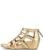 Color:Gold - Image 4 - Rio II Leather Strappy Wedge Sandals