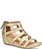 Color:Gold - Image 1 - Rio II Leather Strappy Wedge Sandals