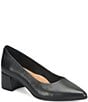Sofft Sandra Pointed Leather Block Heel Pumps - Image 1