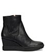 Color:Black - Image 2 - Shary Waterproof Leather Wedge Booties