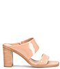 Color:Pink - Image 2 - Sheila Patent Leather Block Heel Slide Dress Sandals