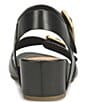 Color:Black - Image 3 - Valeri Leather Buckle Wedge Sandals