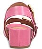 Color:Pink - Image 3 - Valeri Leather Buckle Wedge Sandals