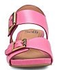 Color:Pink - Image 5 - Valeri Leather Buckle Wedge Sandals