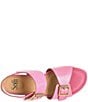 Color:Pink - Image 6 - Valeri Leather Buckle Wedge Sandals
