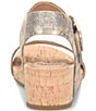 Color:Gold - Image 3 - Vaya Leather Cork Wedge Sandals