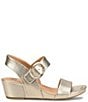 Color:Gold - Image 2 - Vaya Leather Wedge Sandals