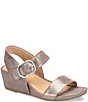 Color:Taupe - Image 1 - Vaya Leather Wedge Sandals