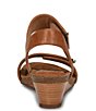 Color:Luggage - Image 3 - Verdi Leather Wedge Sandals