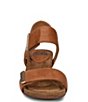 Color:Luggage - Image 5 - Verdi Leather Wedge Sandals